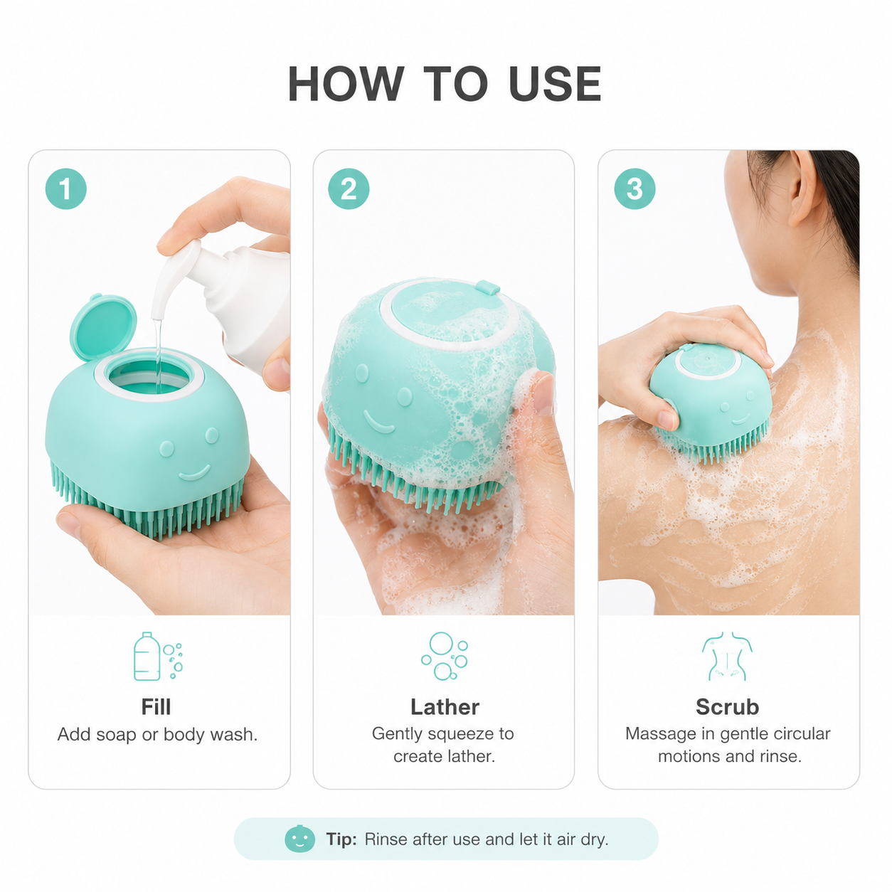 Silicone Pet Bath Scrubber